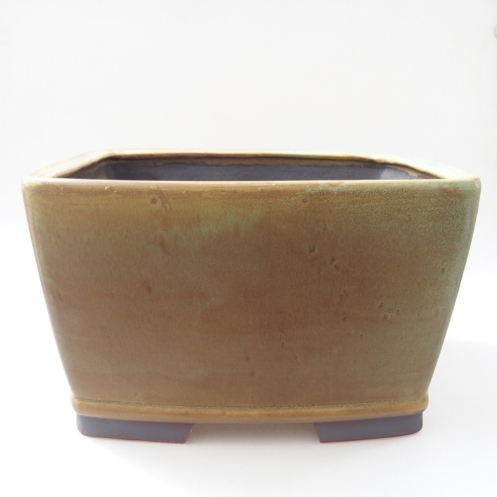 Kerámia bonsai tál 26,5 x 26,5 x 16 cm, zöld