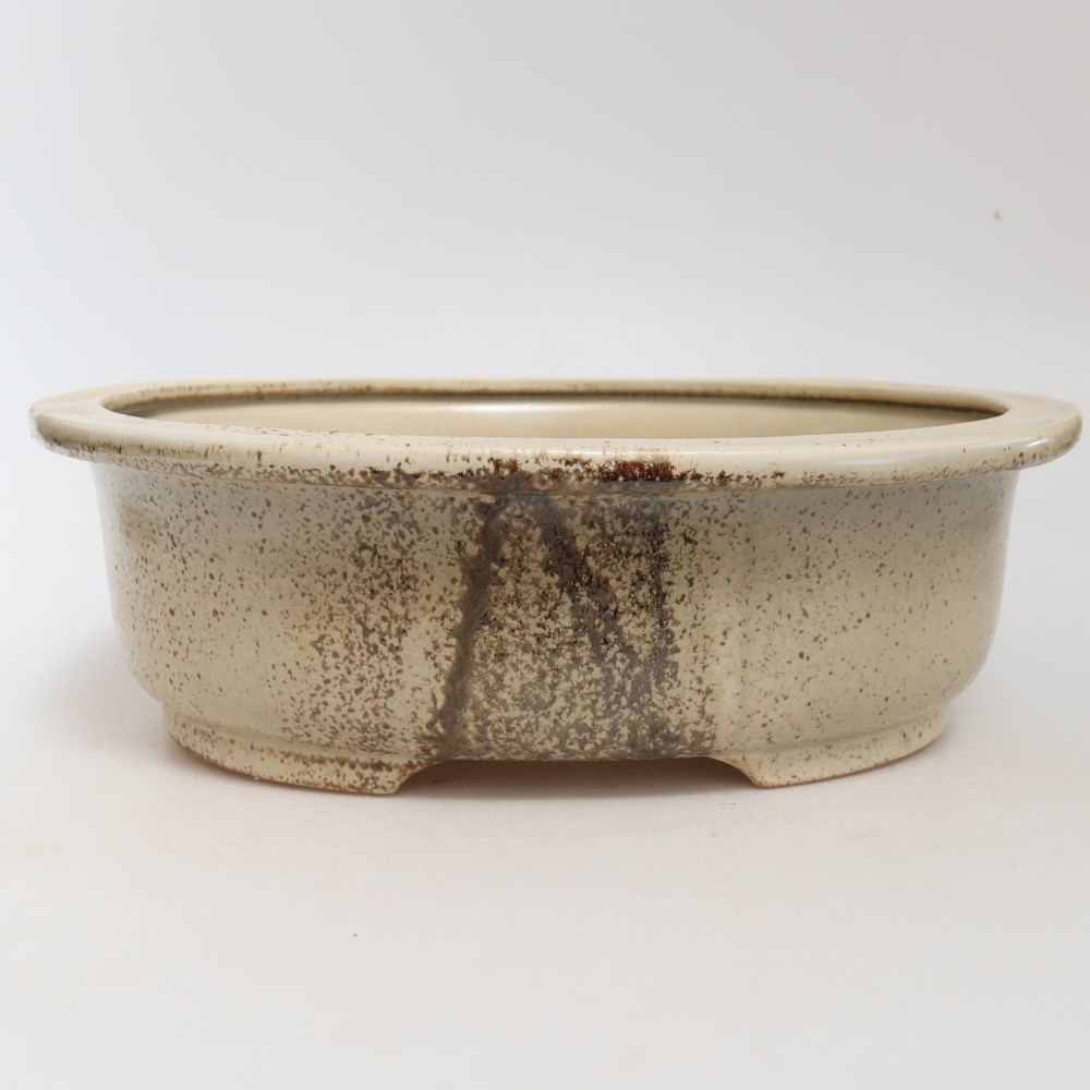 kerámia bonsai tál 26 x 22 x 8 cm, bézs színű