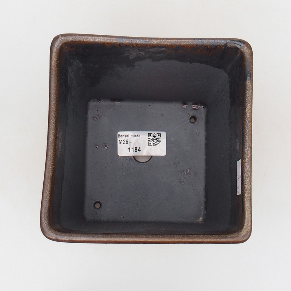 kerámia bonsai tál 13 x 13 x 13 cm, barna
