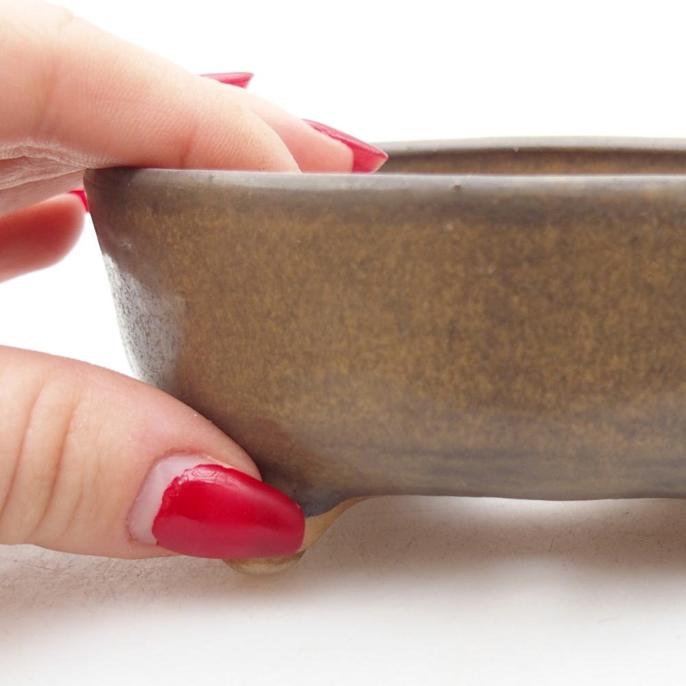 kerámia bonsai tál 11 x 11 x 4,5 cm, barna