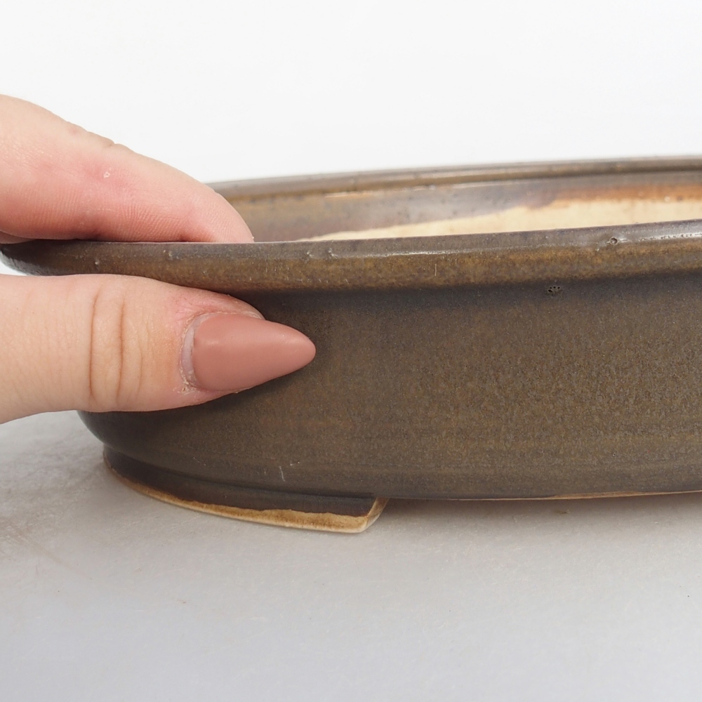 kerámia bonsai tál 24 x 20,5 x 5 cm, barna