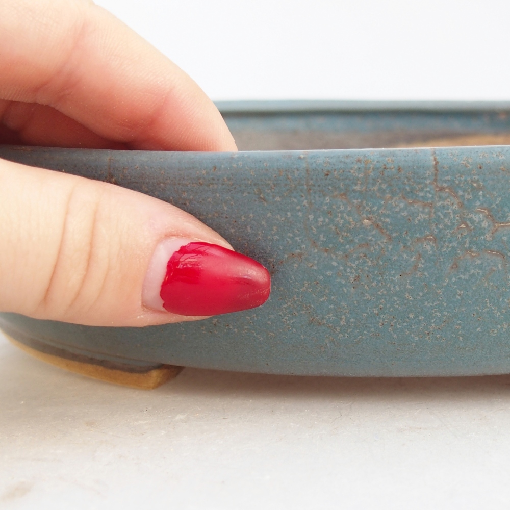 kerámia bonsai tál 23 x 20 x 4,5 cm, kék színben