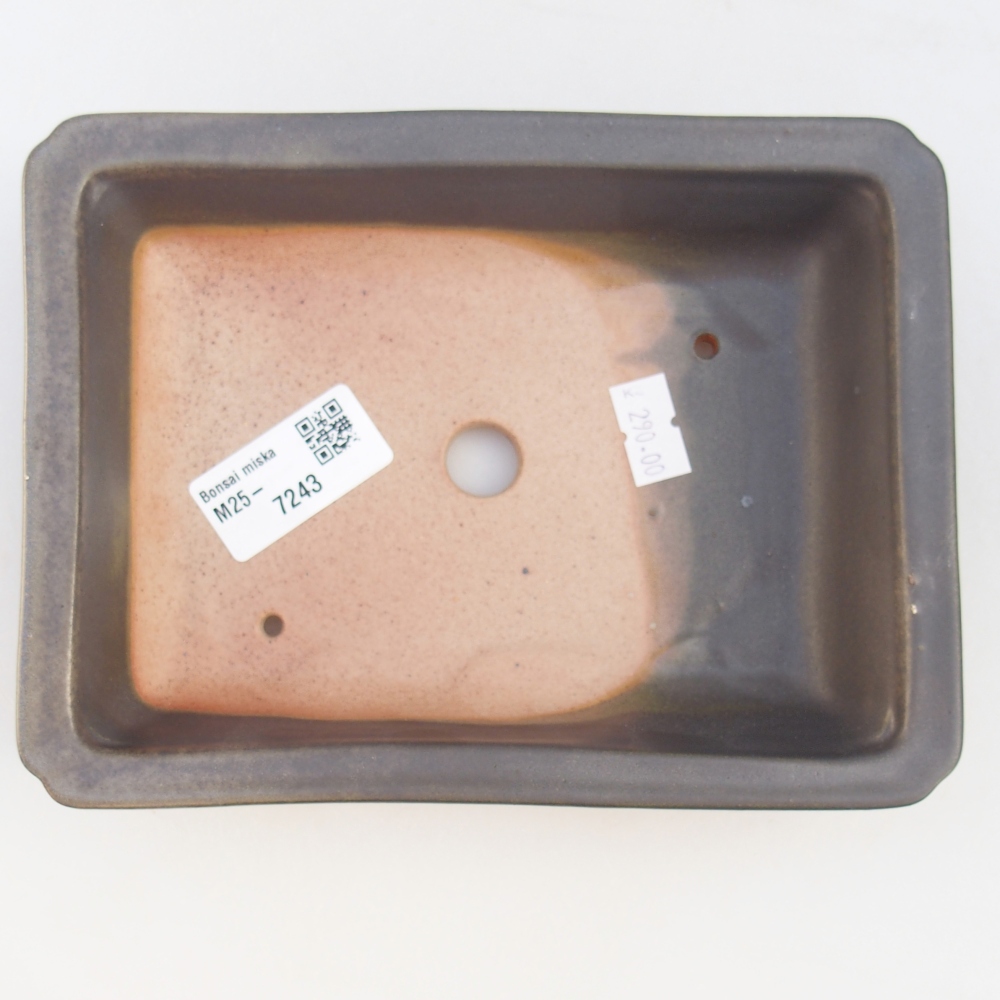 Kerámia bonsai tál 18 x 13,5 x 4 cm, fém színben