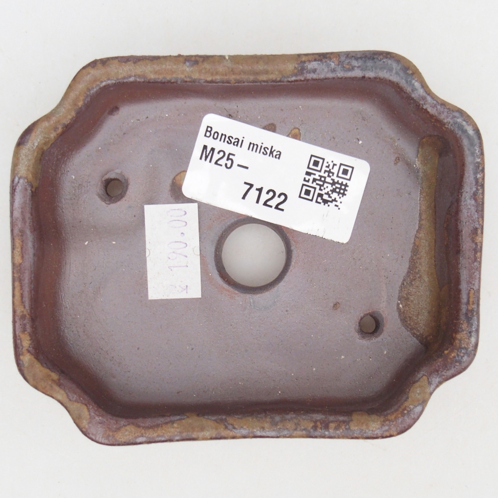 kerámia bonsai tál 10 x 8,5 x 2,5 cm, barna