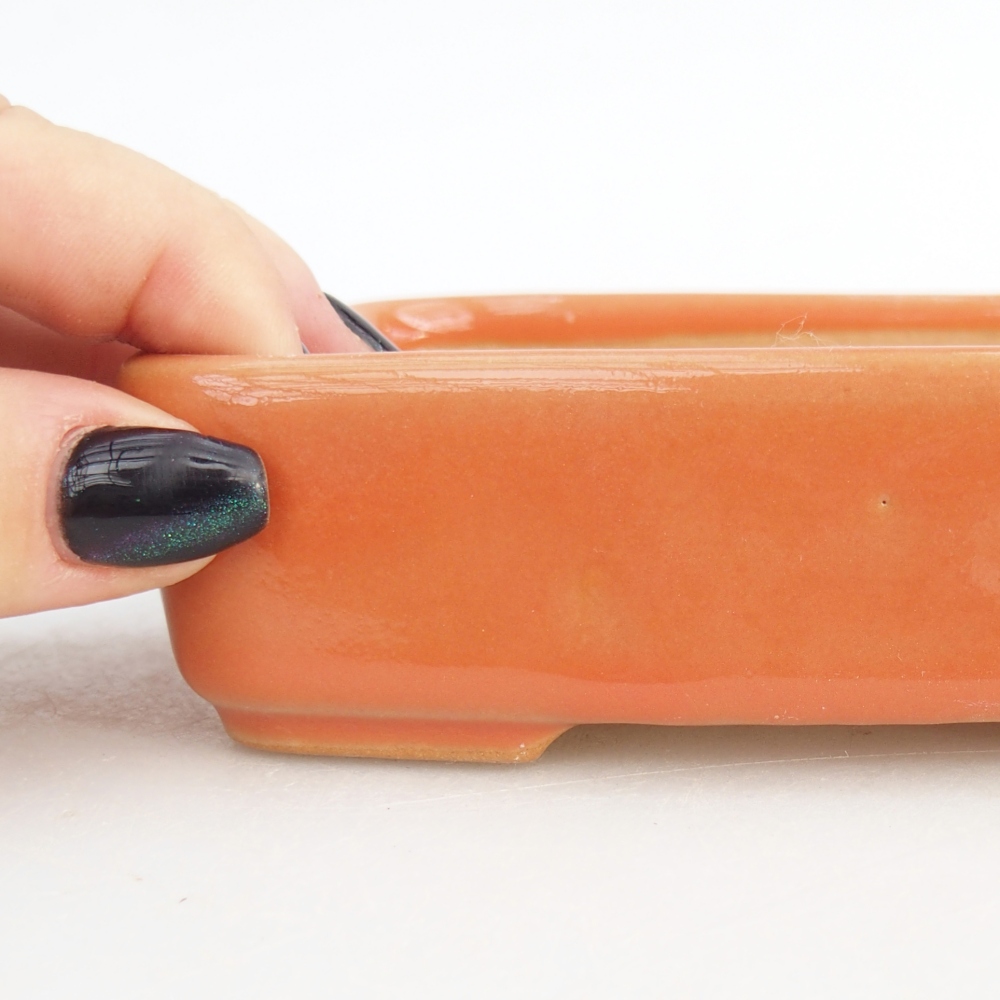 Kerámia bonsai tál 12,5 x 9,5 x 3,5 cm, narancssárga