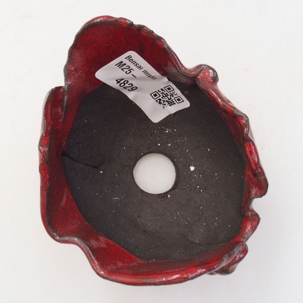 Kerámia kagyló 8 x 7 x 5,5 cm , piros színű