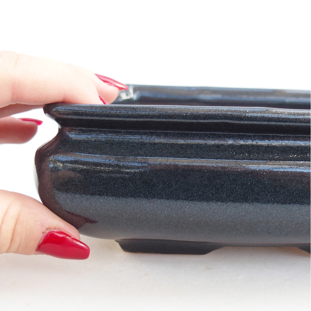 Kerámia bonsai tál 15,5 x 15,5 x 6 cm, fekete