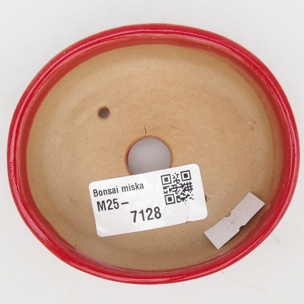 kerámia bonsai tál 9,5 x 8 x 3 cm, piros színben