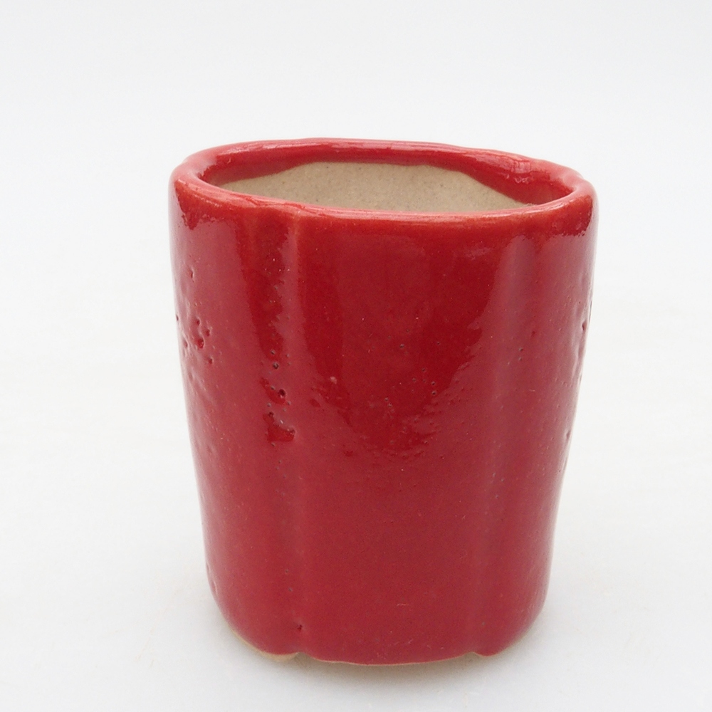 Mini bonsai tál 3,5 x 3,5 x 4 cm, piros színben