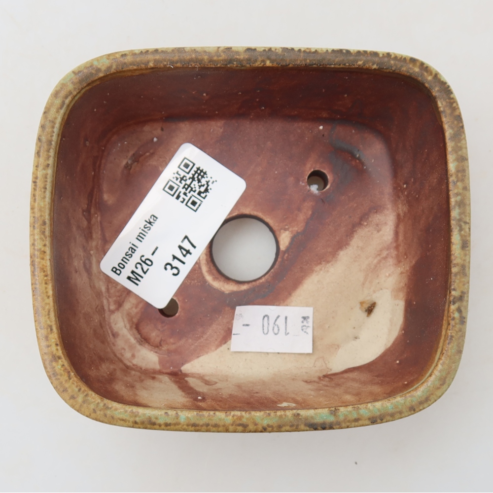 kerámia bonsai tál 10 x 8,5 x 4 cm, zöld