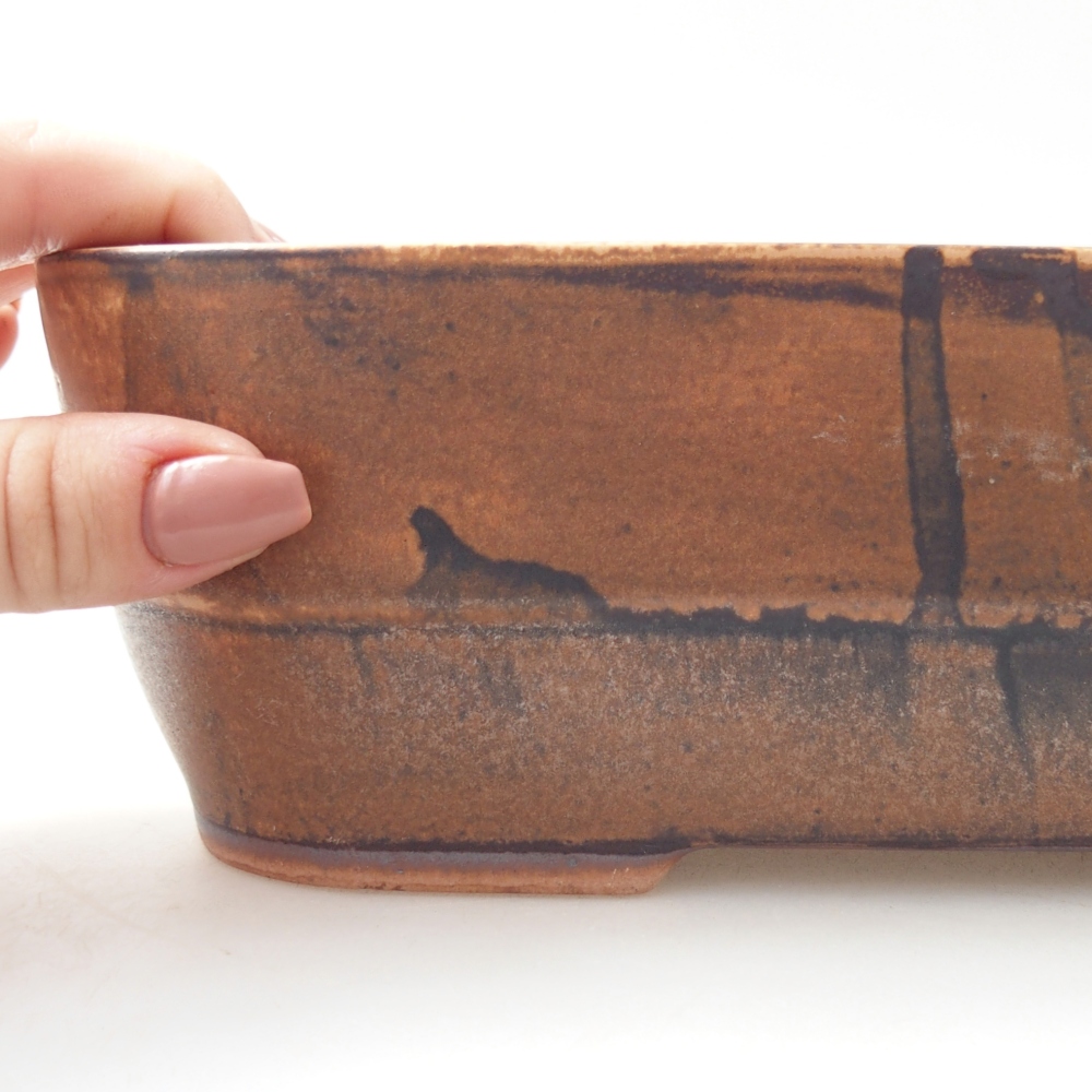 kerámia bonsai tál 28 x 20,5 x 7,5 cm, barna