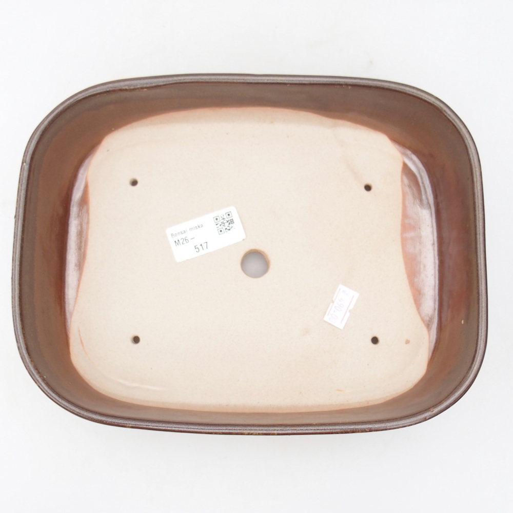 kerámia bonsai tál 22,5 x 17 x 6 cm, barna