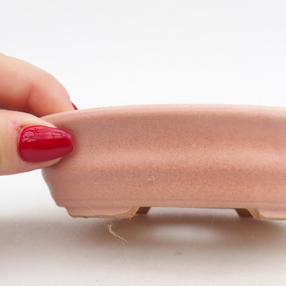 kerámia bonsai tál 12 x 9,5 x 3,5 cm, rózsaszínű