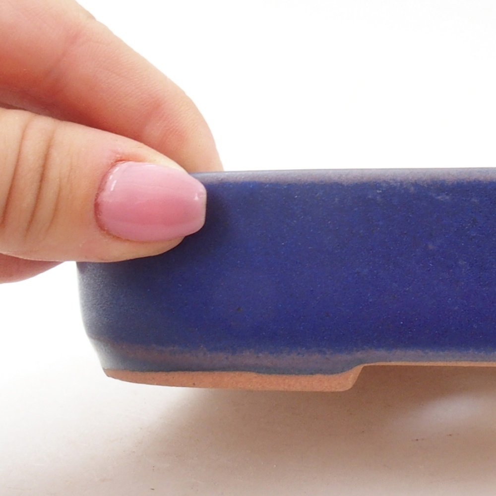 kerámia bonsai tál 16 x 11 x 3,5 cm, kék színben