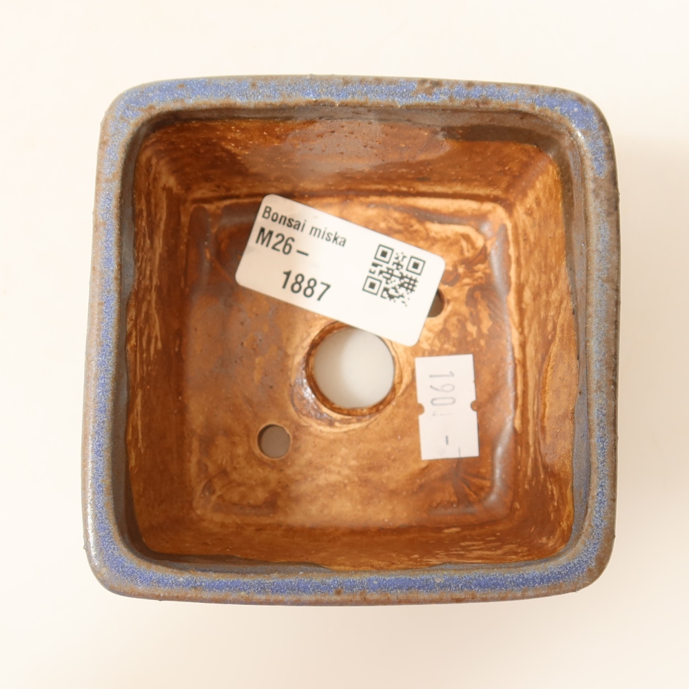 kerámia bonsai tál 8,5 x 8,5 x 5,5 cm, kék színben