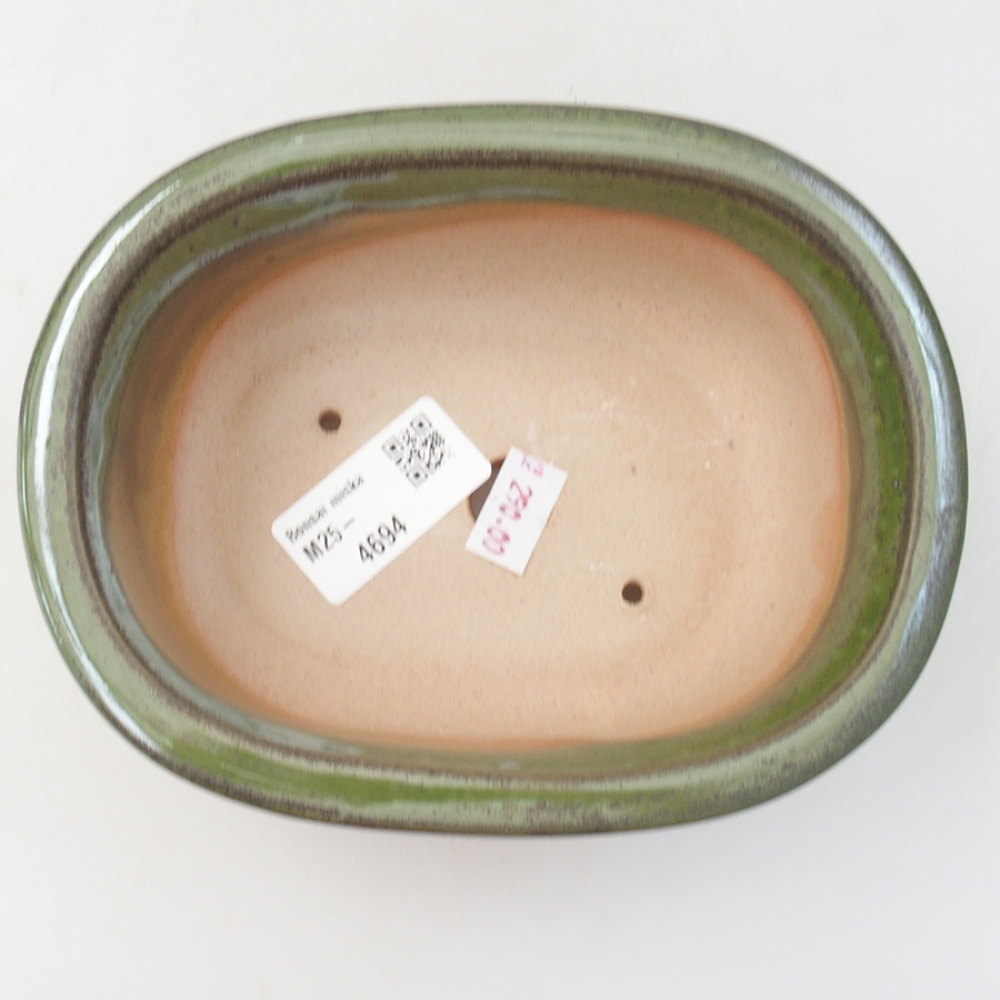 kerámia bonsai tál 15,5 x 12 x 5,5 cm, zöld