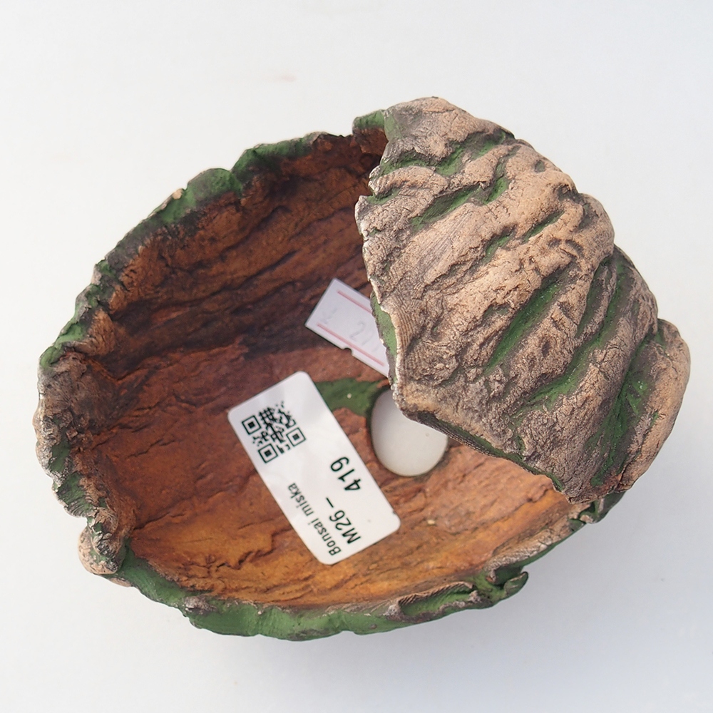 Kerámia kagyló 11 x 10 x 10 cm , zöld színű