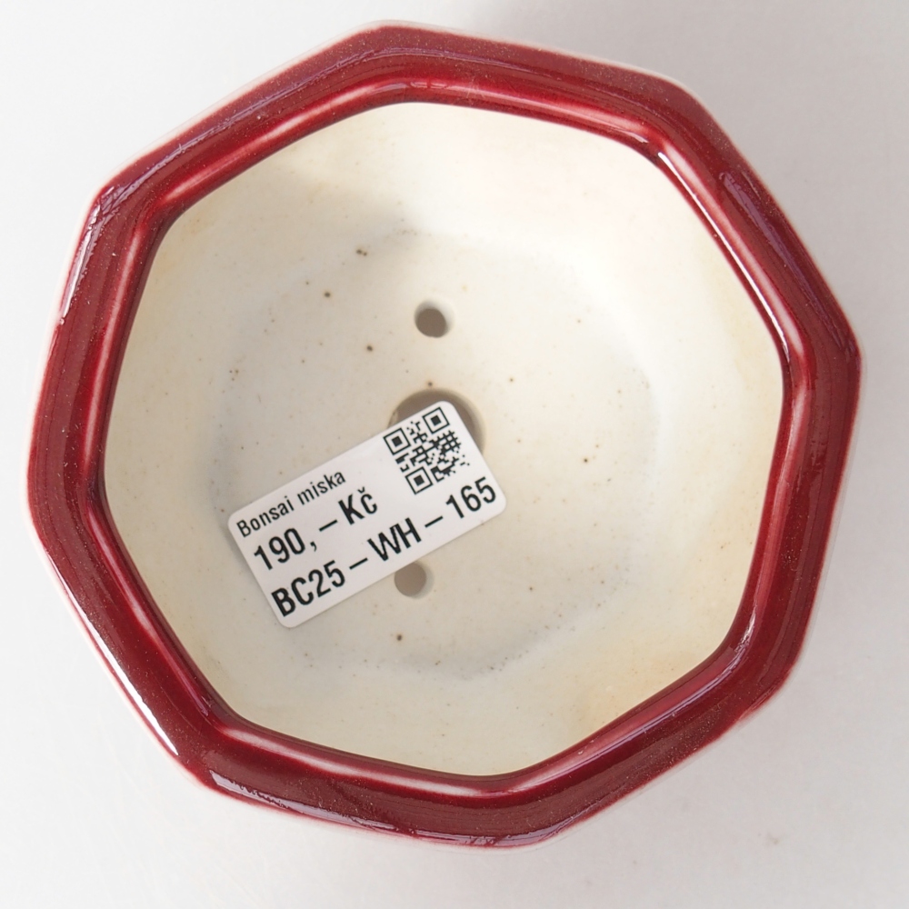 kerámia bonsai tál 11,5 x 11 x 5 cm, piros színben