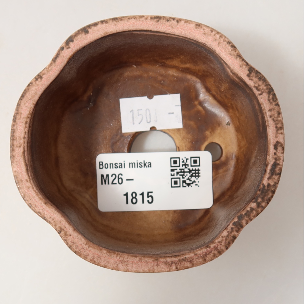 kerámia bonsai tál 8 x 7,5 x 3,5 cm, rózsaszínű