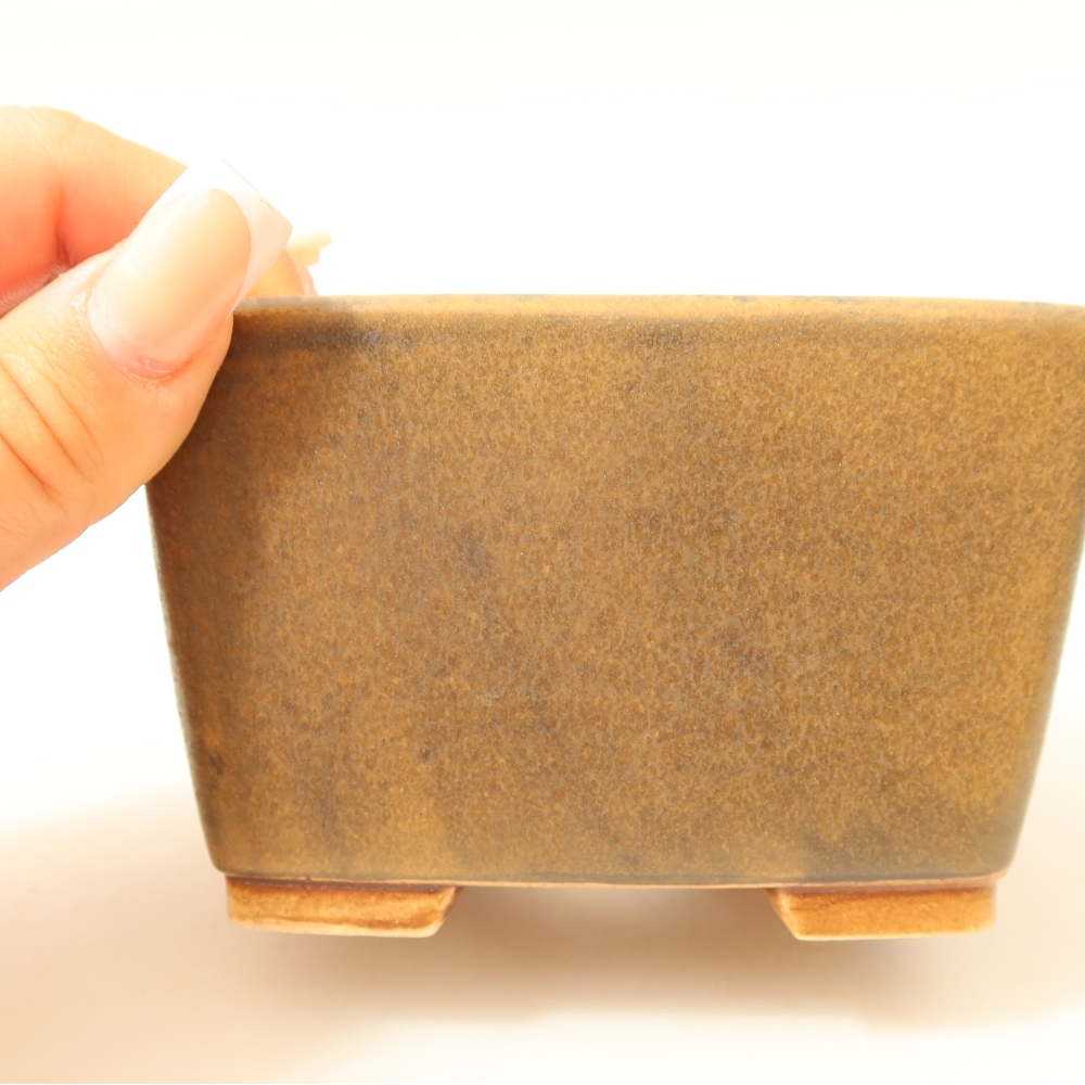 Kerámia bonsai-tál 10,5 x 10,5 x 7 cm, barna színű