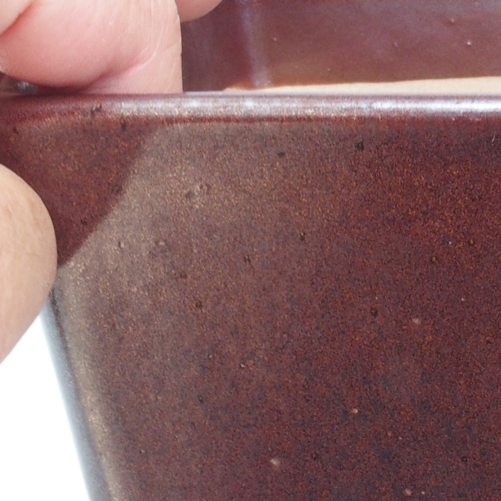 kerámia bonsai tál 13,5 x 13,5 x 13,5 cm, barna