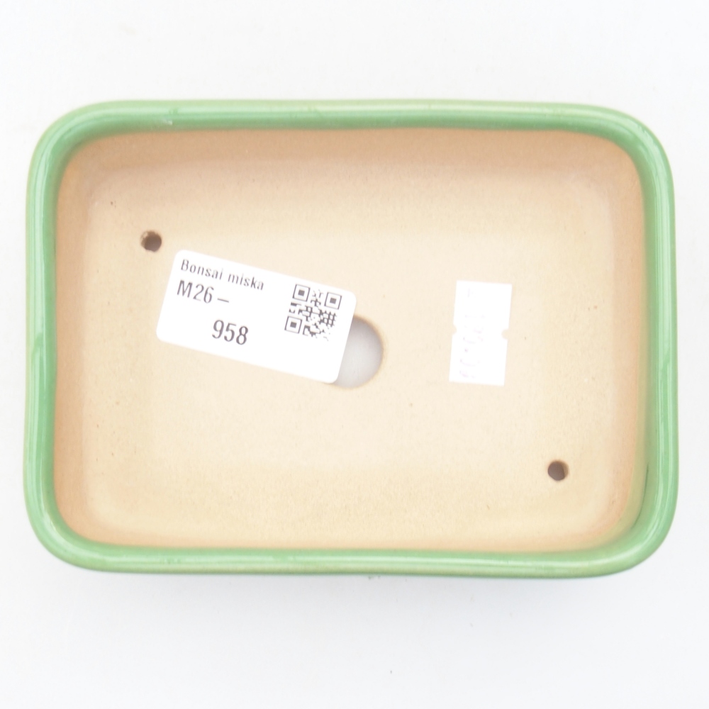 kerámia bonsai tál 12,5 x 9 x 3,5 cm, zöld