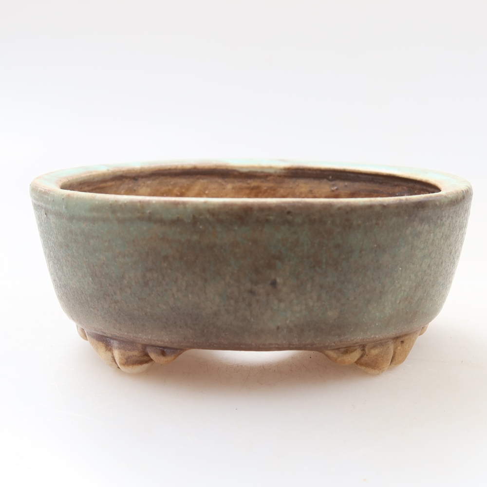 kerámia bonsai tál 9,5 x 8 x 4 cm, zöld