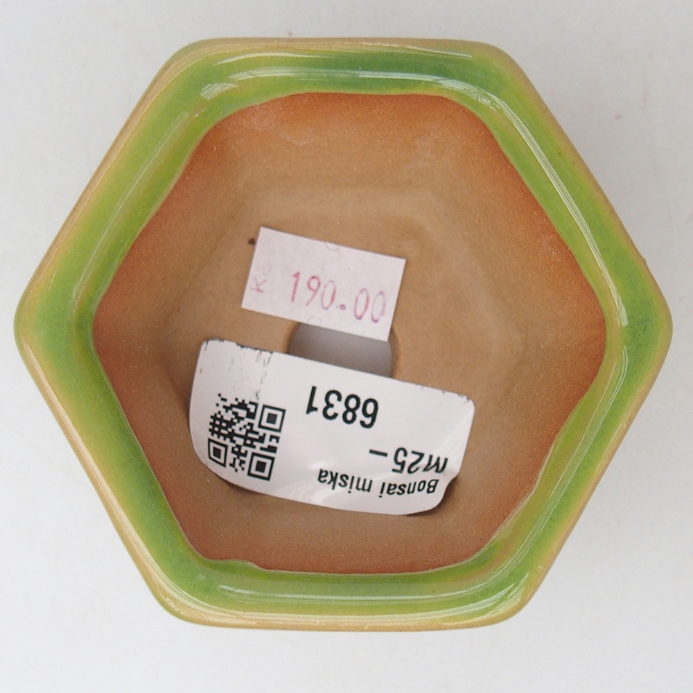 kerámia bonsai tál 7,5 x 7 x 4 cm, zöld