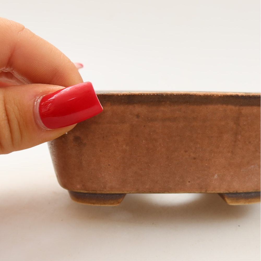kerámia bonsai tál 10 x 8,5 x 4 cm, rózsaszínű