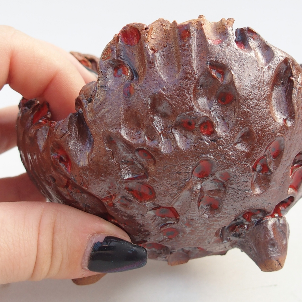 Kerámia kagyló 10 x 9,5 x 8 cm , barna színű