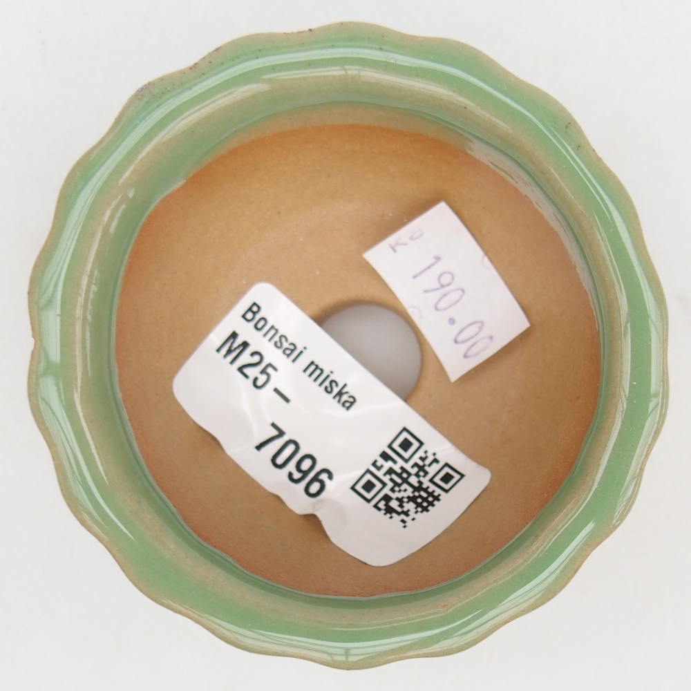Kerámia bonsai tál 7 x 8,5 x 3,5 cm, zöld