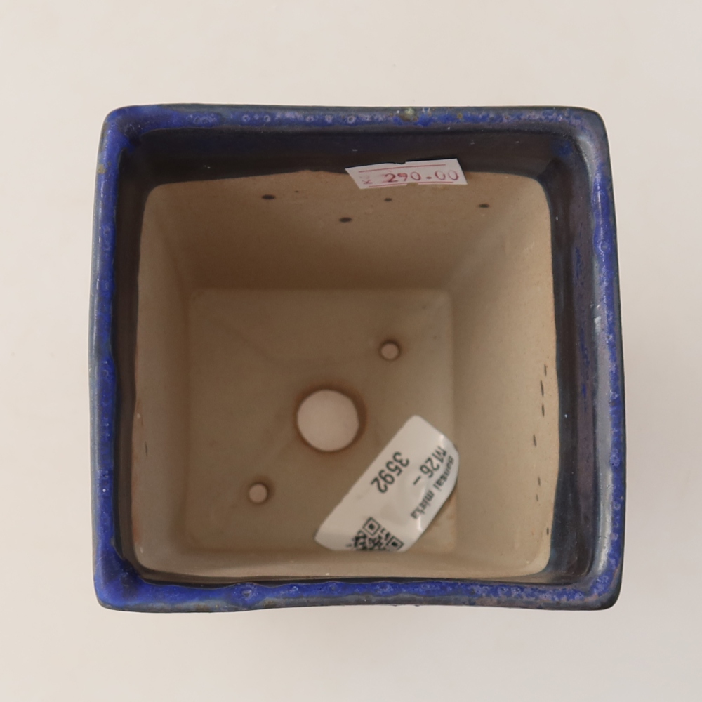 kerámia bonsai tál 9 x 9 x 12,5 cm, kék színben