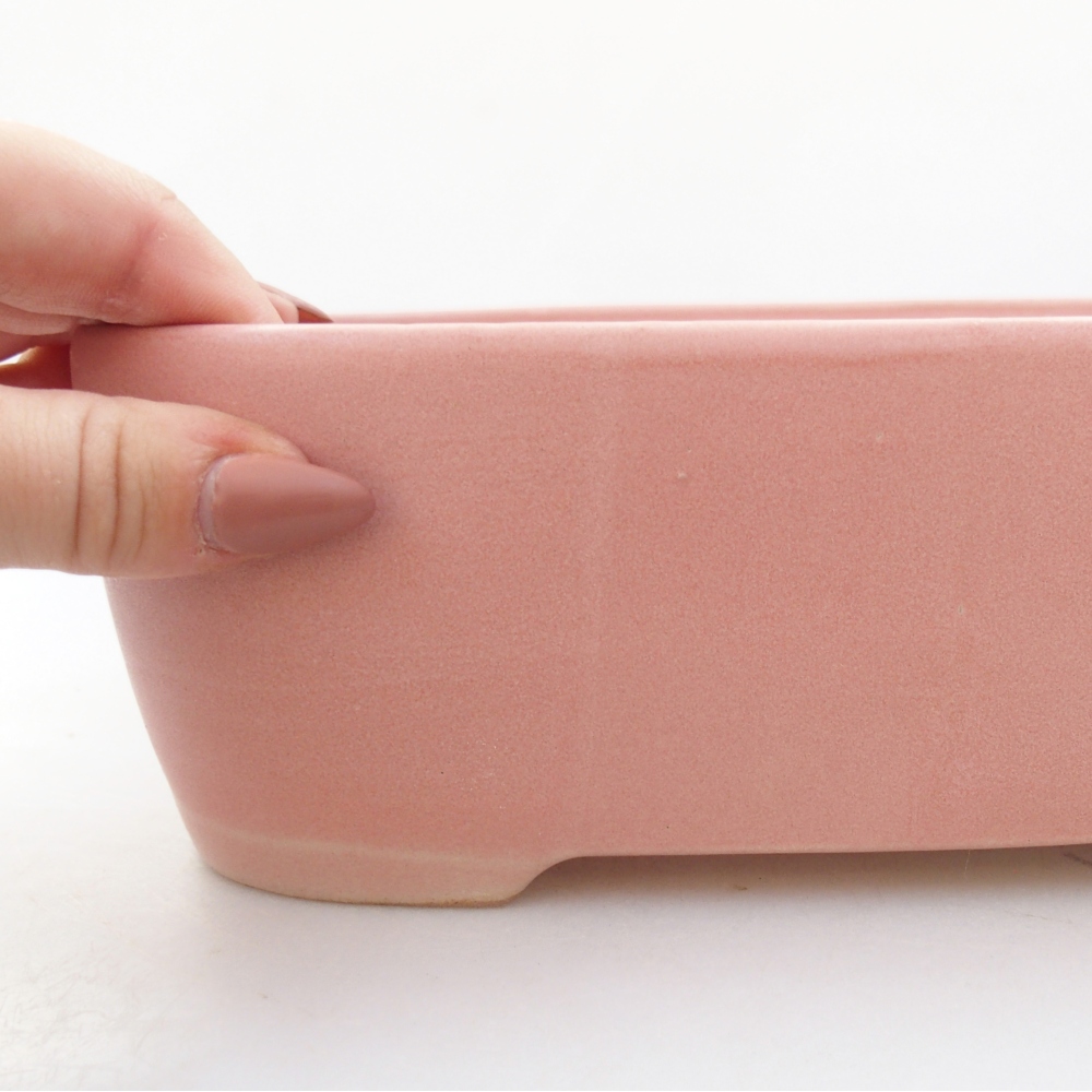kerámia bonsai tál 23 x 18 x 7,5 cm, rózsaszínű