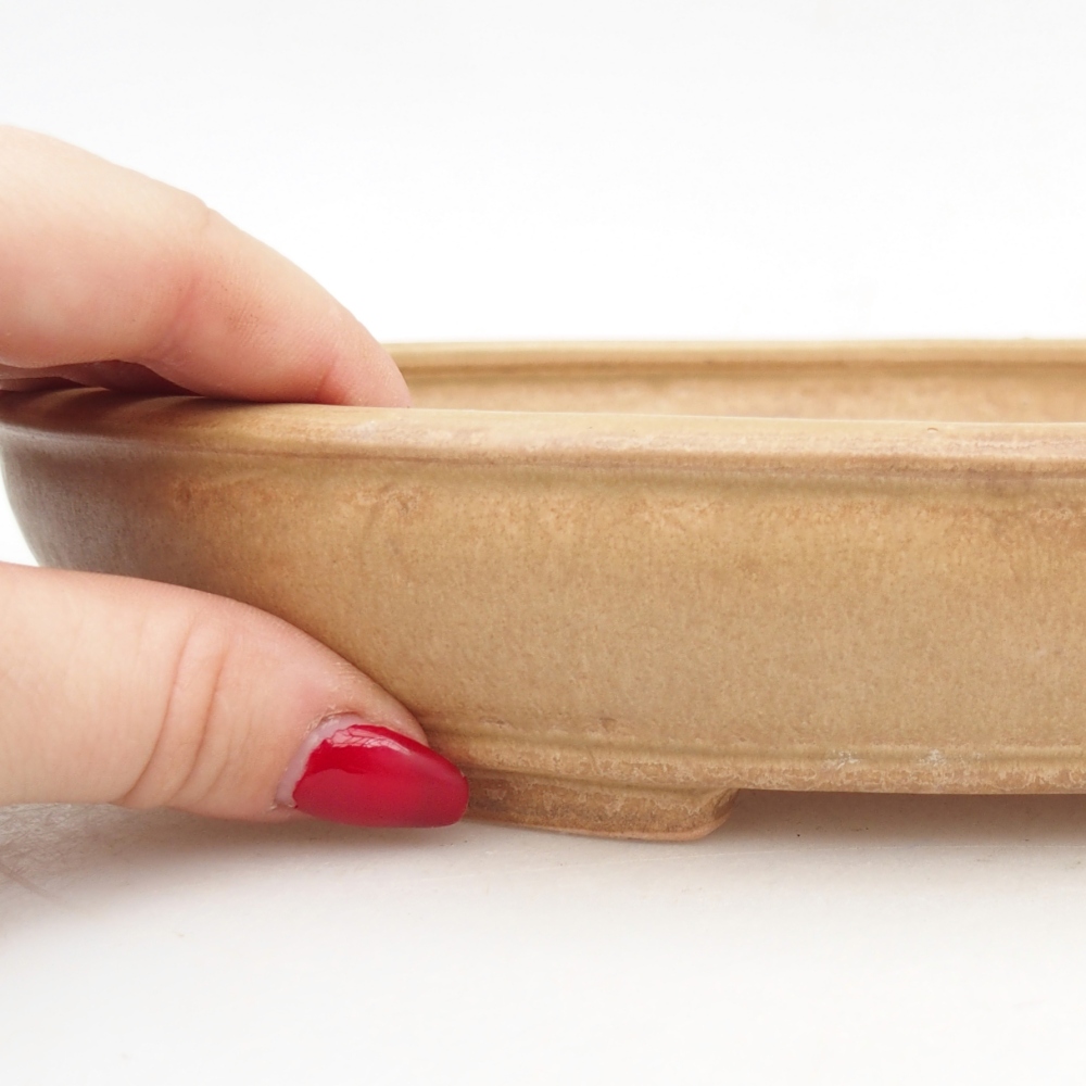 kerámia bonsai tál 24,5 x 20 x 4 cm, bézs színben