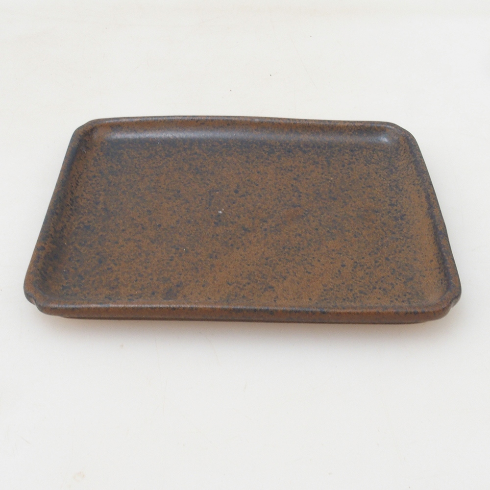 Téglalap alakú bonsai tálca D5-M - 12,5 x 10,5 x 1 cm - barna