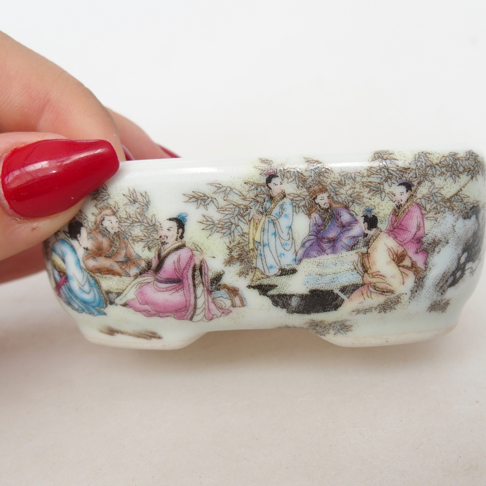 Mini bonsai tál 8 x 6 x 3 cm, fehér