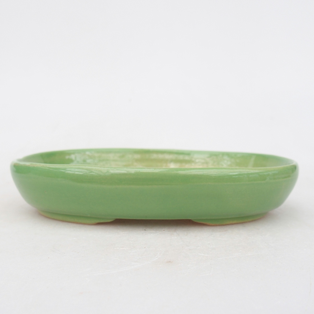 kerámia bonsai tál 13,5 x 10 x 3 cm, zöld