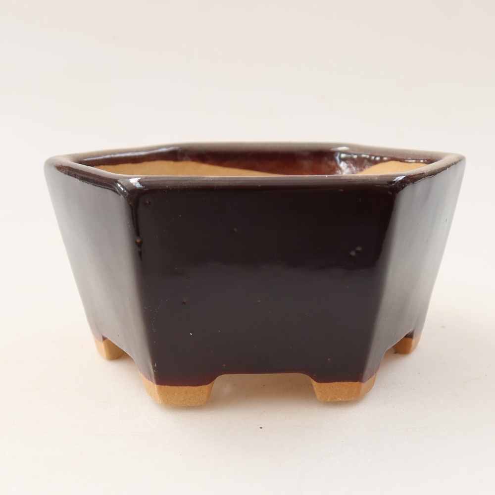 kerámia bonsai tál 10 x 9 x 5 cm, barna