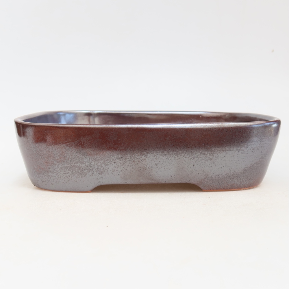 kerámia bonsai tál 23 x 18 x 5,5 cm, bordó színben
