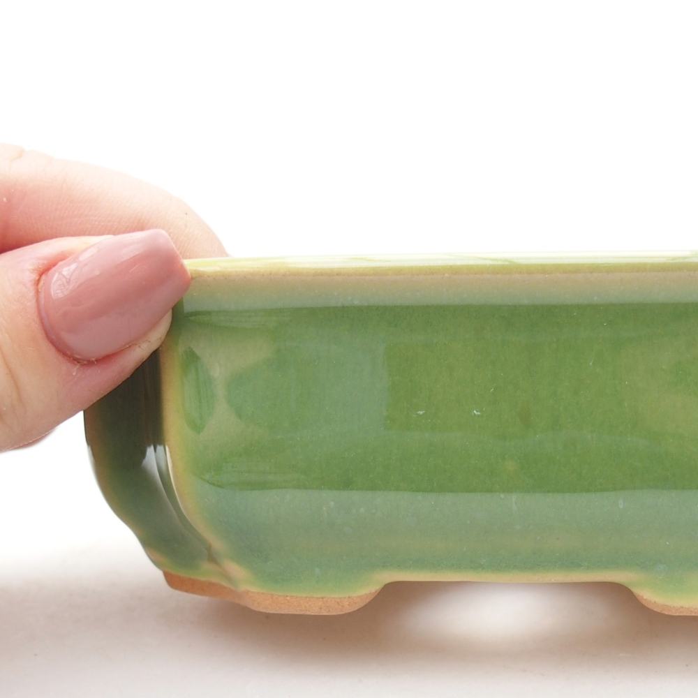 kerámia bonsai tál 11,5 x 8,5 x 4 cm, zöld