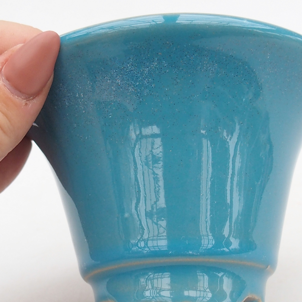 kerámia bonsai tál 10,5 x 10,5 x 7 cm, kék színben