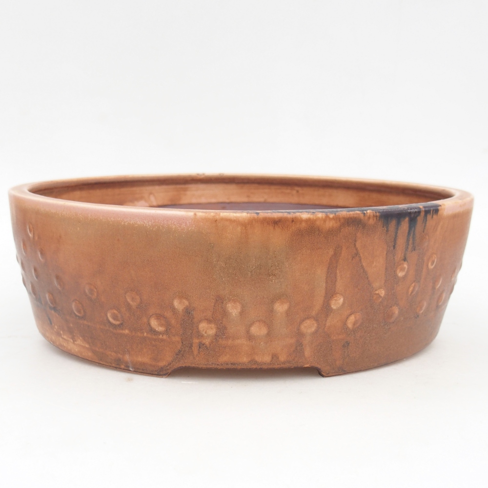 Kerámia bonsai tál 24,5 x 24,5 x 7 cm, rózsaszínű