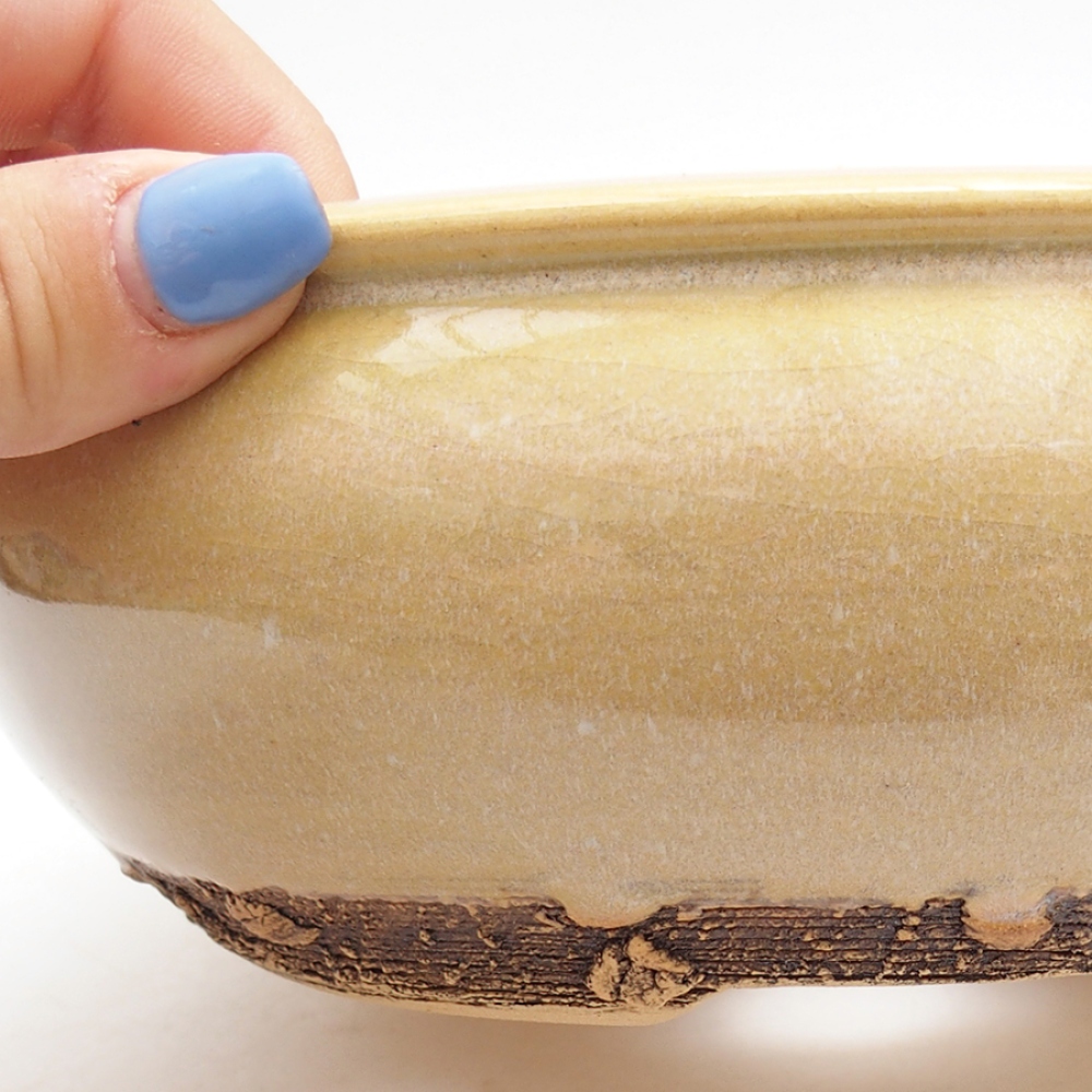 Kerámia bonsai tál 18,5 x 18,5 x 6,5 cm, zöld