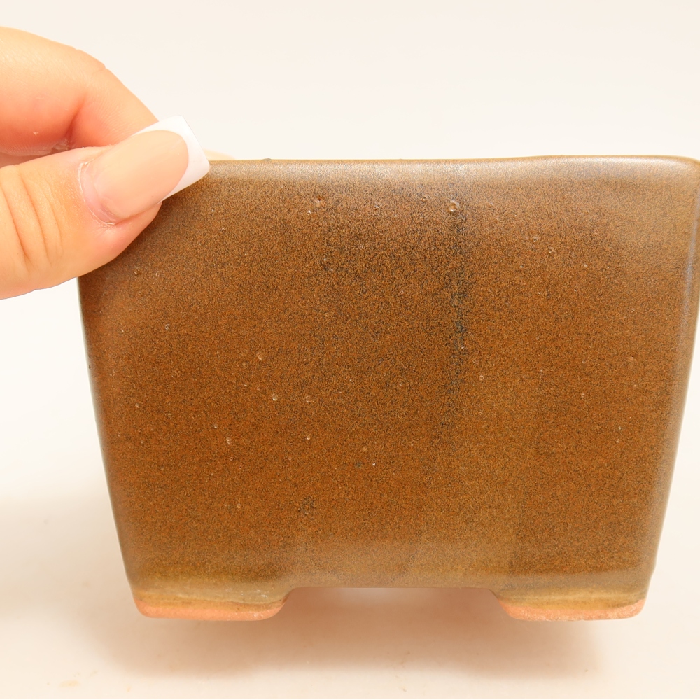 kerámia bonsai tál 11 x 11 x 8,5 cm, barna