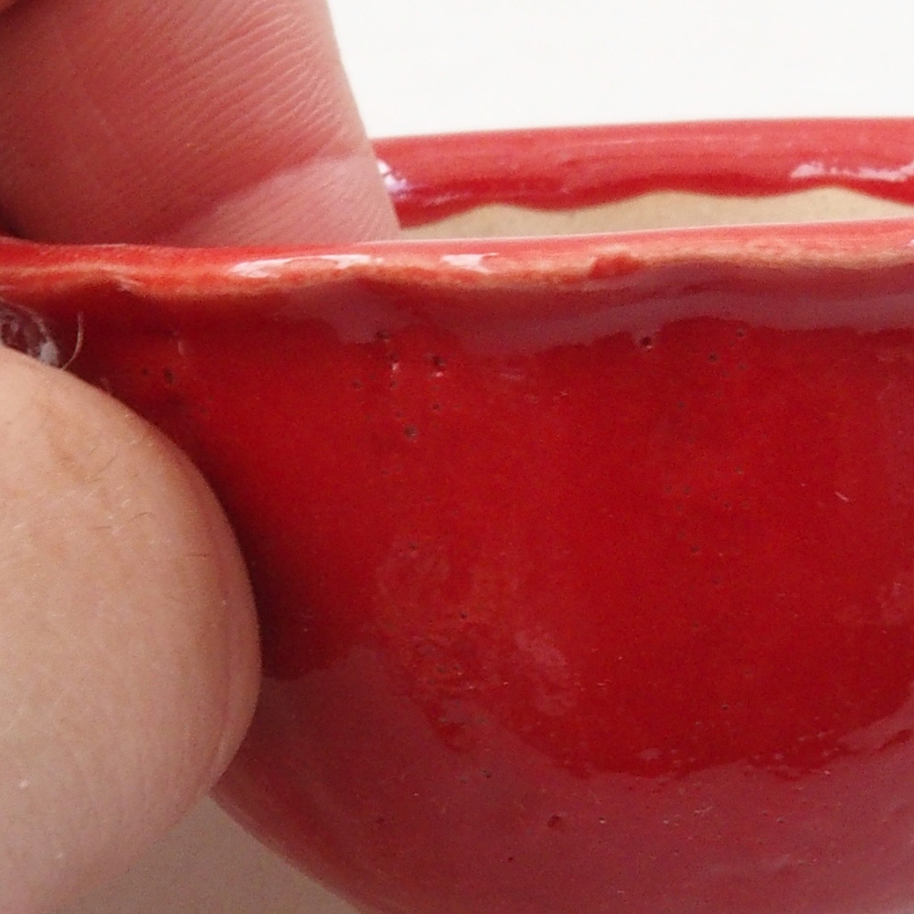 Mini bonsai tál 7 x 7 x 3,5 cm, piros színben