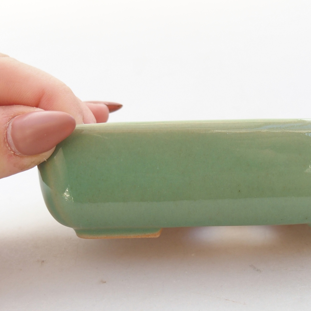 kerámia bonsai tál 11,5 x 9 x 3,5 cm, zöld