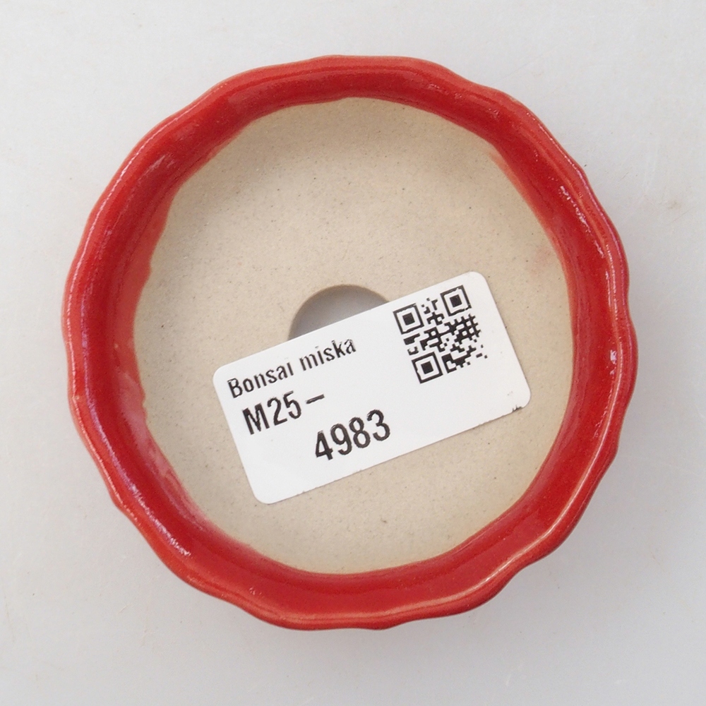 Mini bonsai tál 7 x 7 x 2 cm, piros színben
