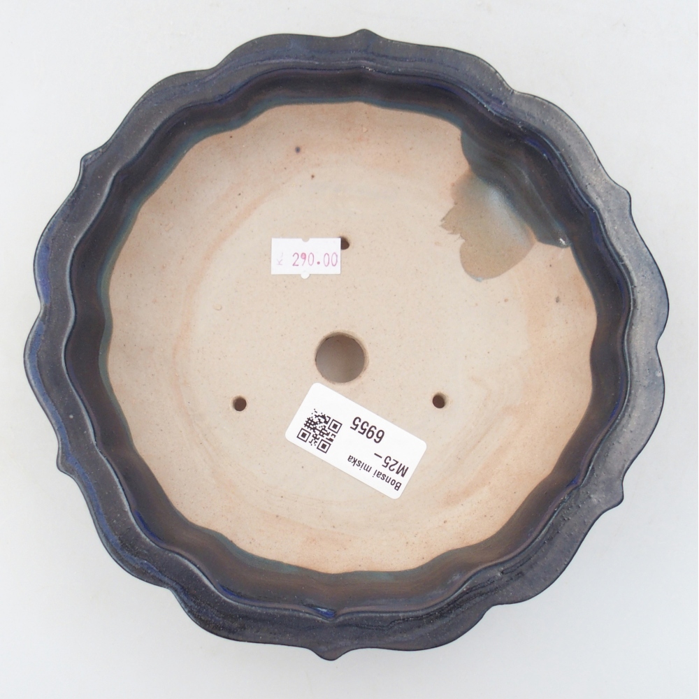 kerámia bonsai tál 19 x 19 x 5 cm, kék színben