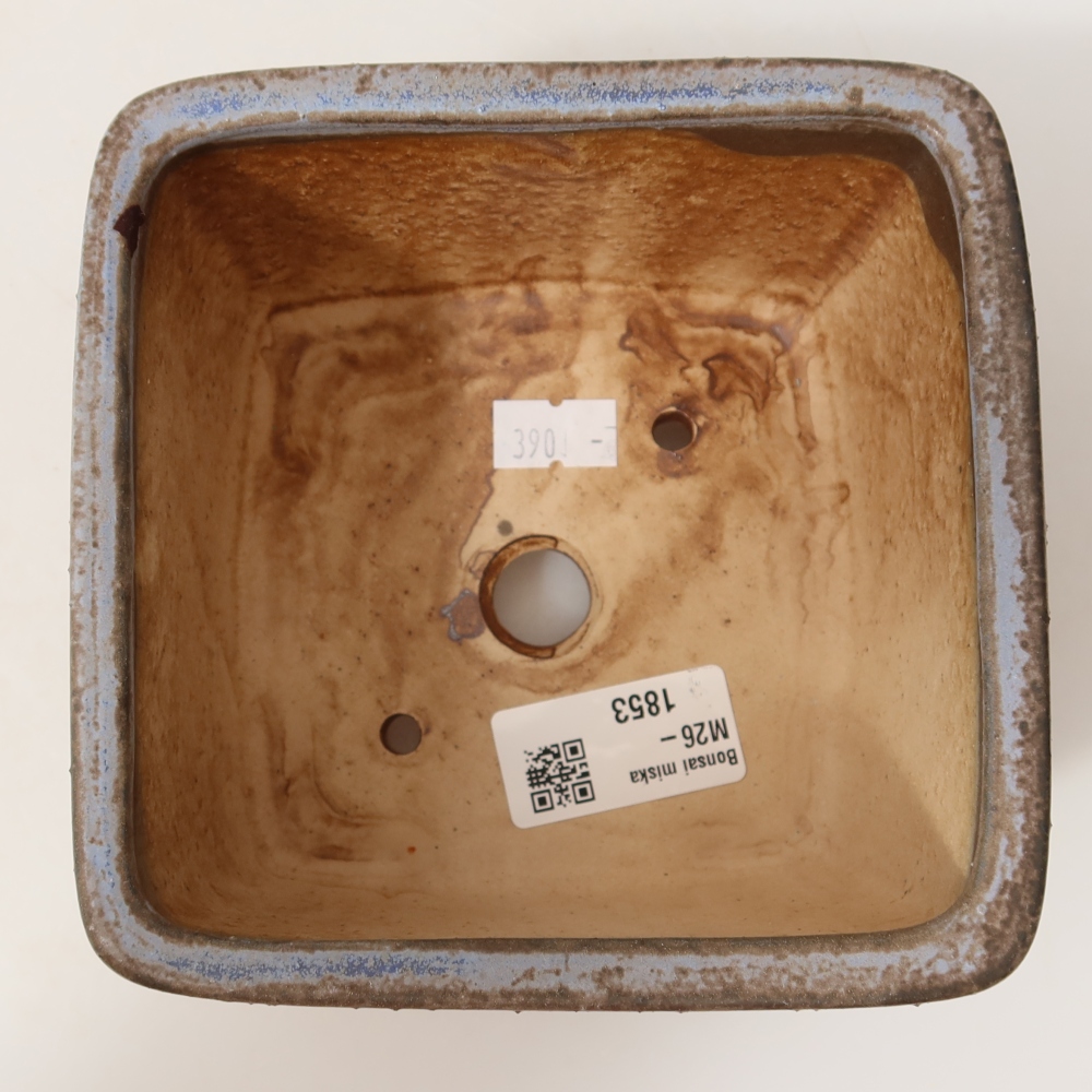 Kerámia bonsai tál, 13 x 13 x 8 cm, kék színű