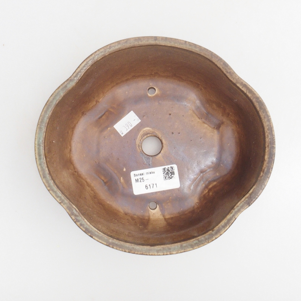kerámia bonsai tál 10 x 8,5 x 4 cm, barna